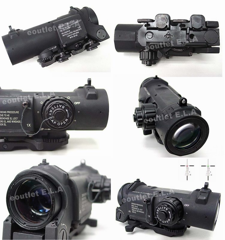 1-4X SpecterDR Type Red/Green Dot Sight Scope BK