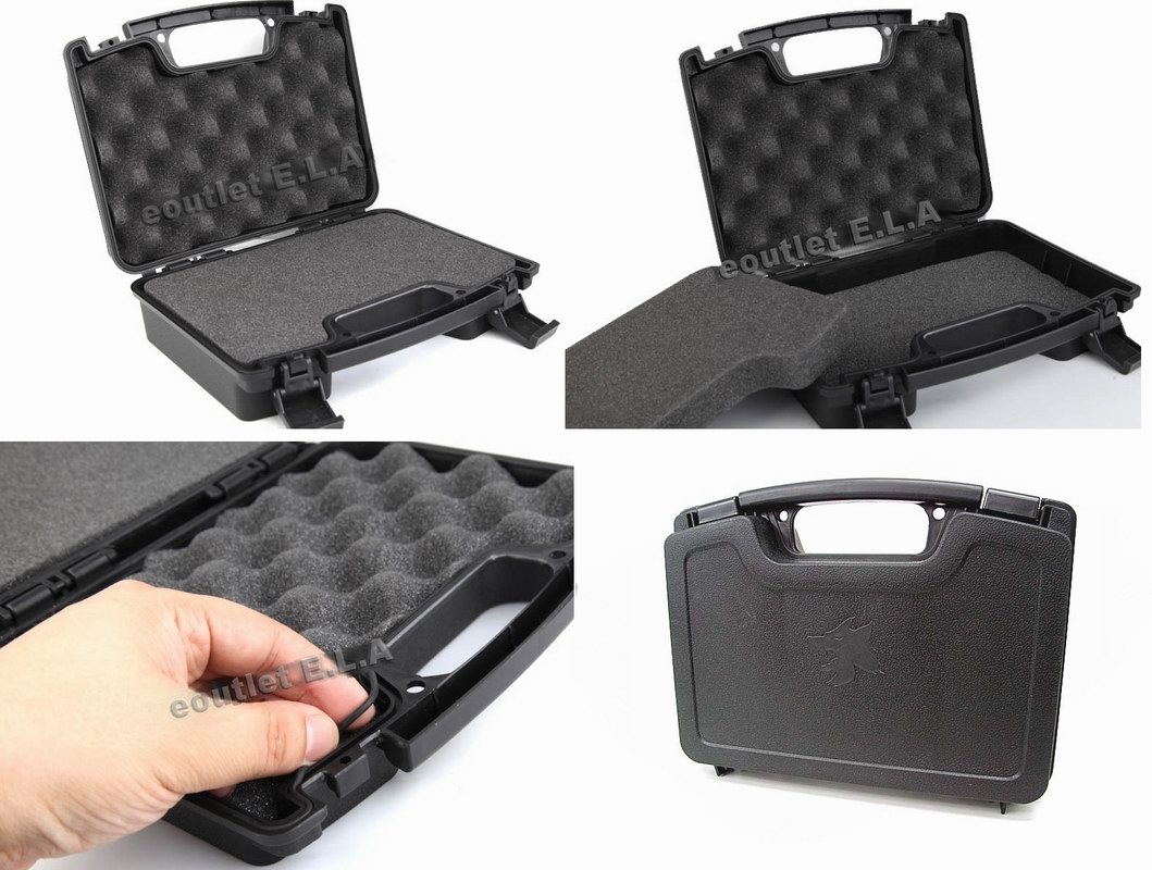 10\" Foam Padded Pistol Handgun HARD Case Black