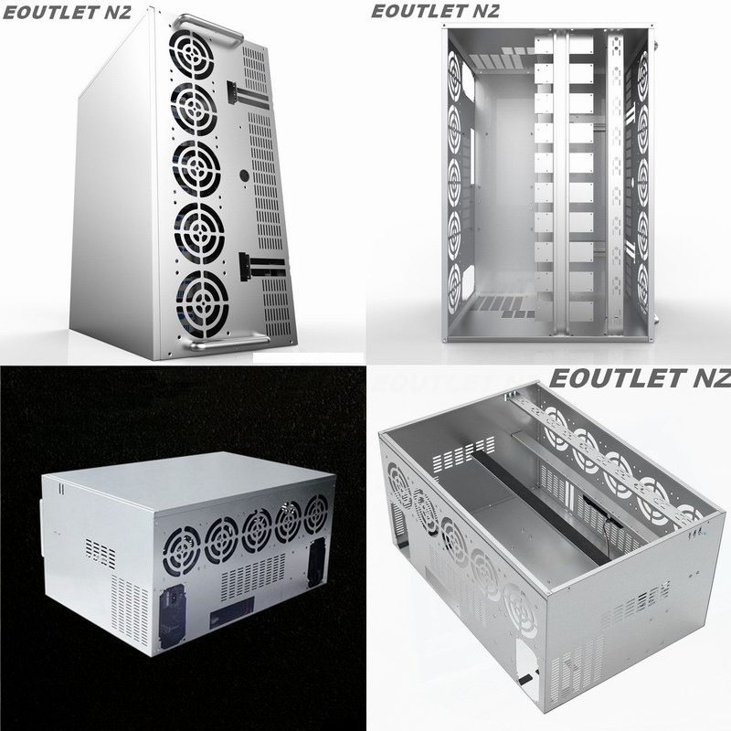 12 GPU Open Air OR Closed Case Mining Rig Mining Case w/10x Fans