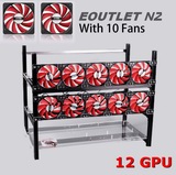 PRO! 12-16 GPU Mining Rig Stackable Open Air Mining Case NO Fans