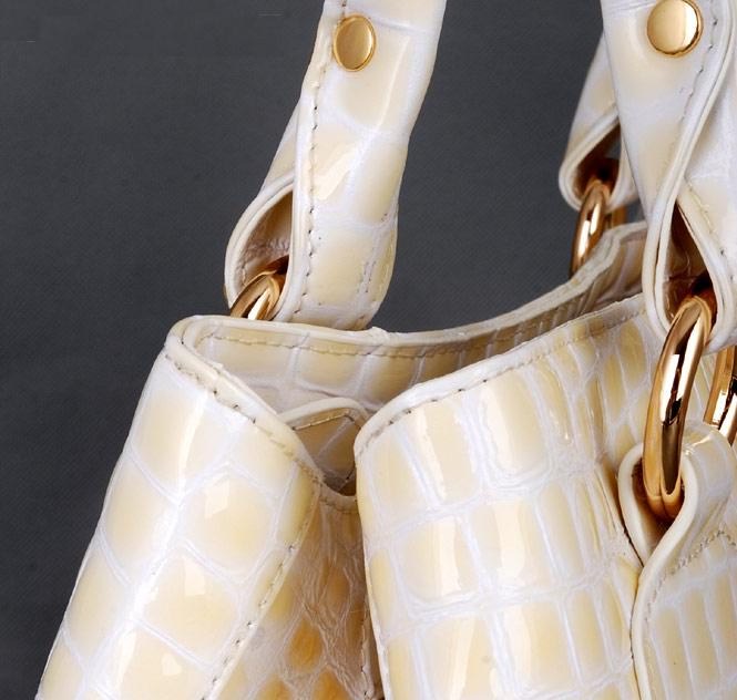 BIG ITALIAN DESIGN GENUINE LEATHER BAG-CREAMY