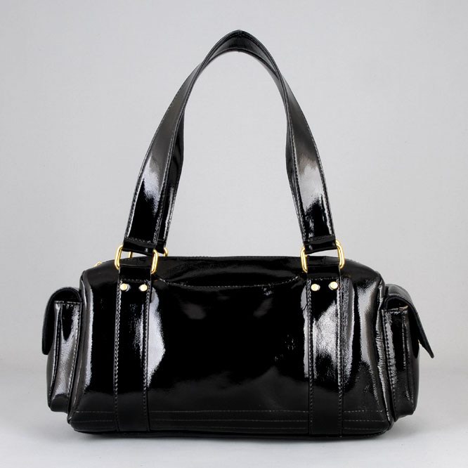 ELEGANT BLACK GENUINE COWHIDE LEATHER HAND BAG