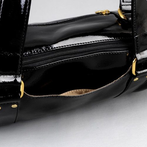 ELEGANT BLACK GENUINE COWHIDE LEATHER HAND BAG