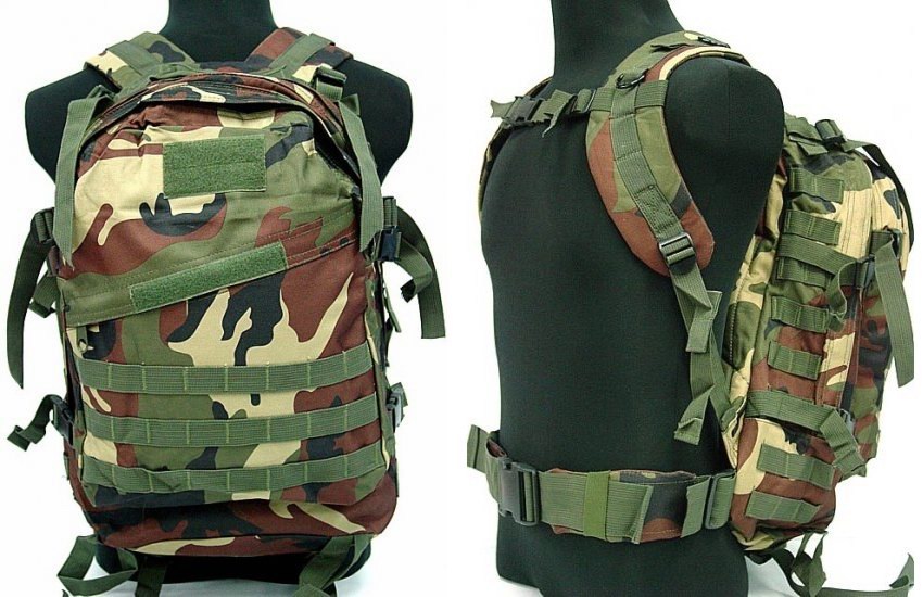 3-Day USMC MOLLE Large Assault Backpack - WOODLAND