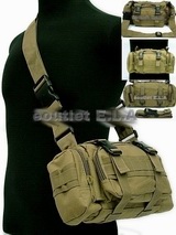 3 Purpose HAND/WAIST/SHOULDER & MOLLE Bag - TAN