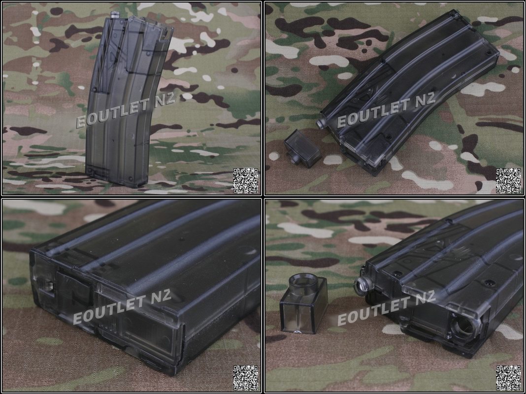 XL Size 500rd M4 Magazine Shaped BB Speed Loader - Trans Black