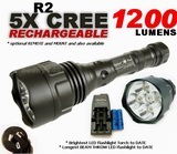 5X R2 CREE LED 1200 Lumens RECHARGEABLE Flashlight (2)