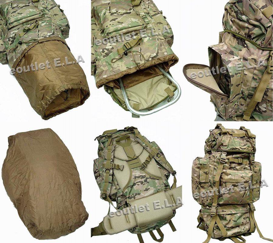 Combat 65L Rucksack Camping Backpack Multicam
