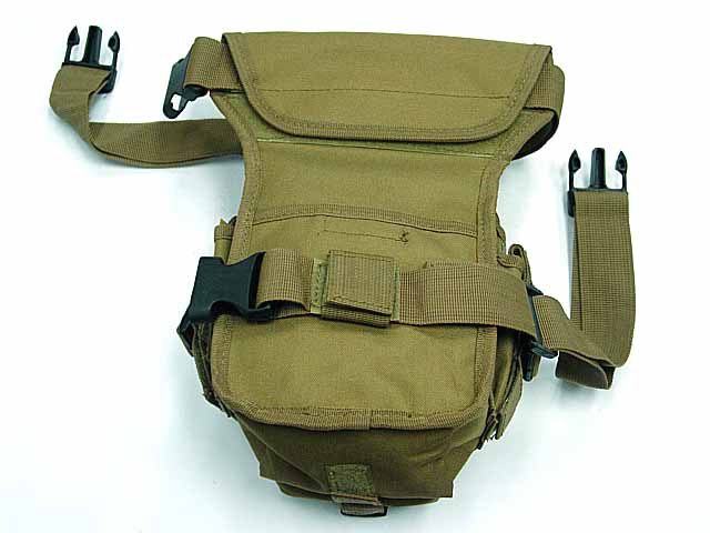 DROP LEG COYOTE TAN TACTICAL LEG & WAIST BAG, BULLET POUCH