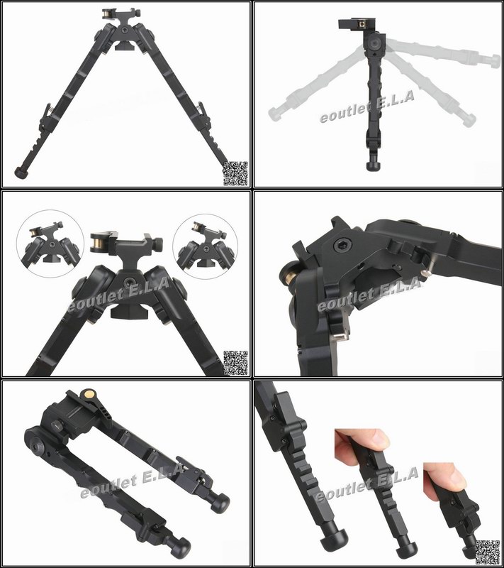 ACCU-TAC Type SR/ LR QD Quick Detach HEAVY DUTY Bipod 7.3\"-9\"