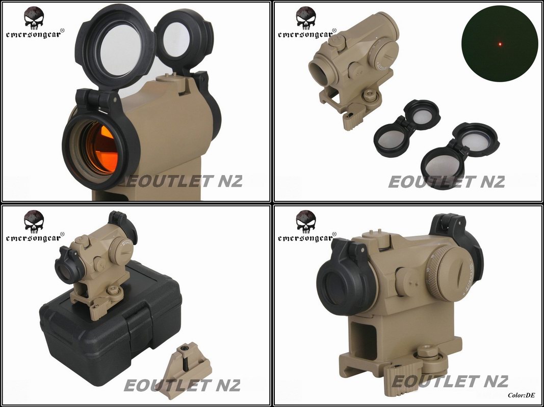EM H-2 Micro Style Red Dot Sight Scope w/Offset Mount H2 DE