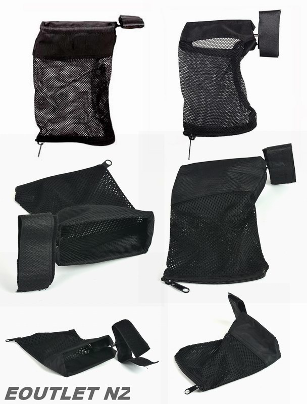 Ammo Brass Shell Catcher Mesh Zipper Bag Black