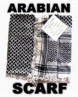 *VERY HOT!!!* ARABIAN Scarf Shemagh Black & White