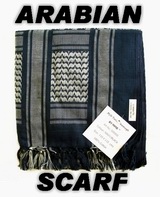 *VERY HOT!!!* ARABIAN Scarf Shemagh NAVY/BLACK