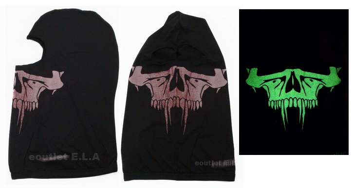 Balaclava Skull Hood W/ Glow in the Dark Effect