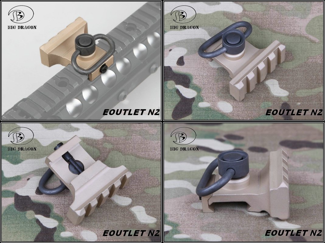 RIS RAS Low Profile QD Sling Swivel Mount Clip w/Side Rail DE