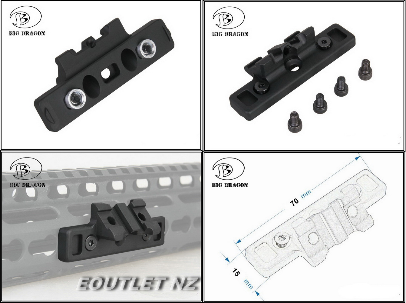 BD Thorntail Style Offset Light Mount For Keymod