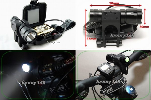 Bicycle Bike Light 200 Lumens CREE XR-E LED AA