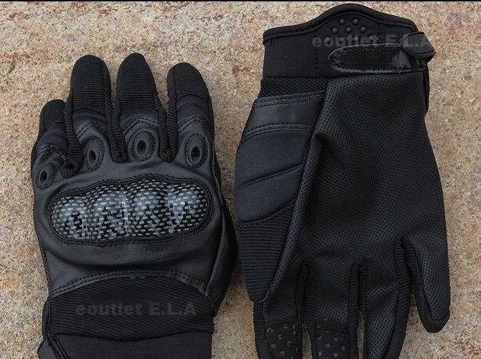 QUALITY! Carbon Knuckle Assault Gloves V2 BK S-XL