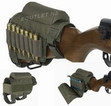 Ambidextrous Tactical Rifle Cheek Rest Riser Pad Ammo Pouch OD