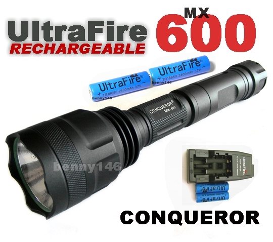 CONQUEROR 600 Lumens RECHARGEABLE Xenon Flashlight