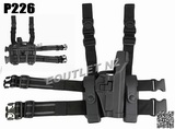Q.R. Level 3 Tactical Pistol Drop Leg Holster RH P226 Black
