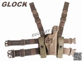 Q.R. Level 3 Tactical Pistol Drop Leg Holster RH Glock DE