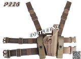 Q.R. Level 3 Tactical Pistol Drop Leg Holster RH P226 DE