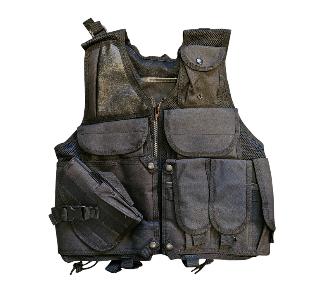 DELUXE Cross Draw Tactical Assault Vest V2 - SWAT BLACK COLOUR