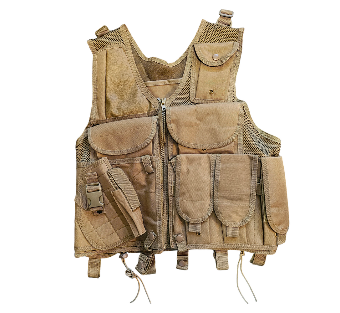DELUXE Cross Draw Tactical Assault Vest V2 - TAN COLOUR