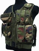 DELUXE Cross Draw Tactical Assault Vest WOODLAND