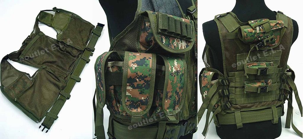 DELUXE Cross Draw Tactical Assault Vest MARPAT D.W