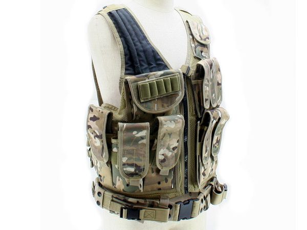 DELUXE Cross Draw Tactical Assault Vest MULTICAM 2