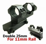 Double 25mm Scope Ring Mount for 11mm Rail Base FR