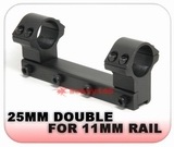 Double 25mm Scope Ring Mount for 11mm Rail(3/8)" Long