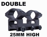 Double 25mm H Scope Ring Mount 20mm Weaver Rail