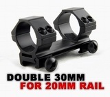 Double 30mm Ring Scope Mount for 20mm Weaver Rail