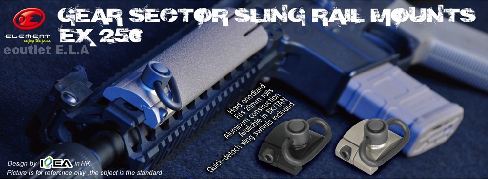 Gear Sector Type Sling Rail Mount (BK/DE)