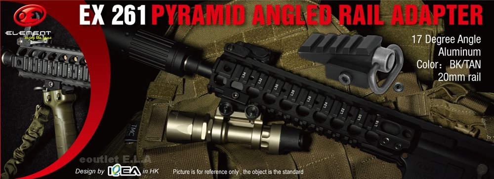 Pyramid Angled Rail Adaptor (Black)