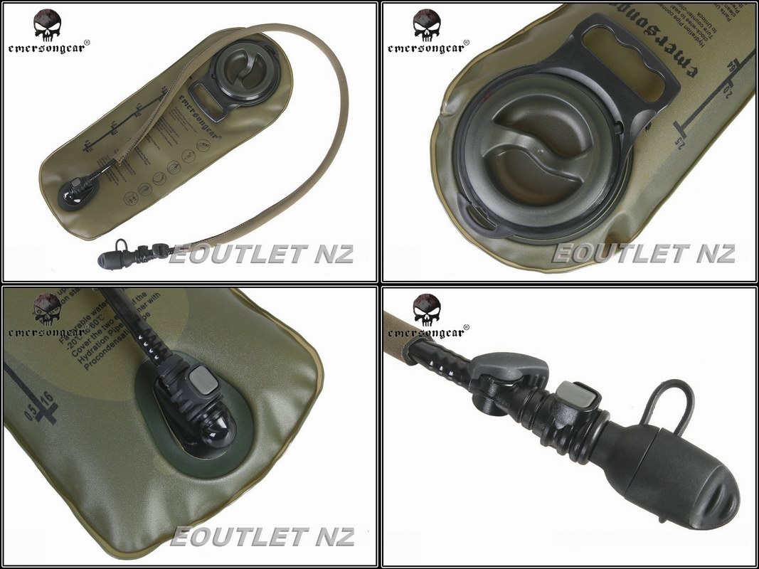 Emerson TPU 2.5L Water Hydration Bladder with Switch Head Black