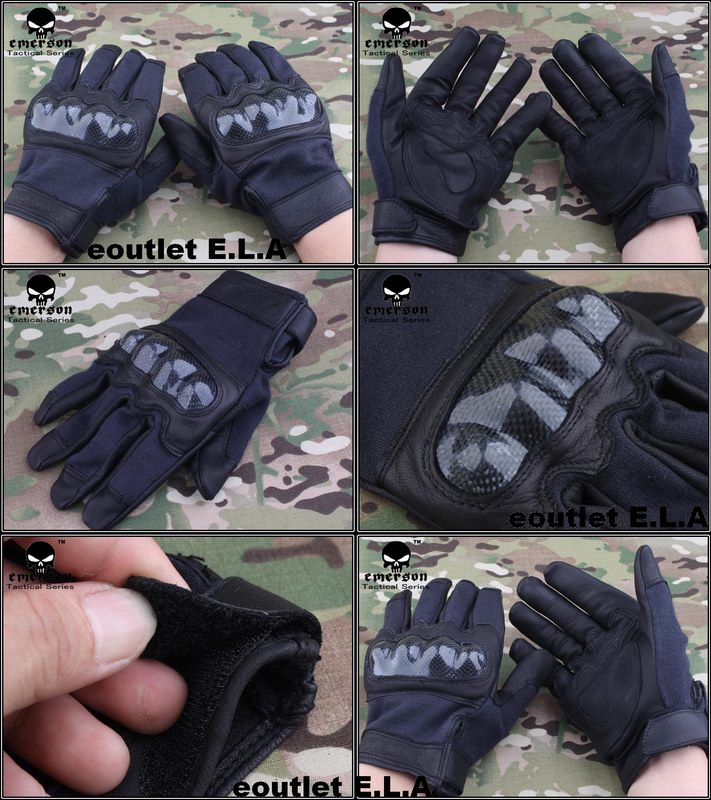 Emerson Deluxe Combat Protective w/Kevlar Gloves Black