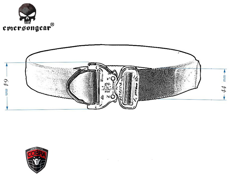 Emerson Military Cobra D-Ring Riggers 1.75\" Shooter Belt BK