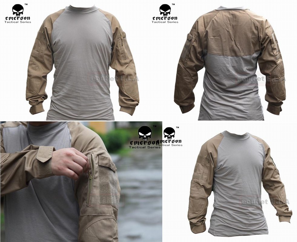 Emerson Tactical Combat Shirt Long Sleeve (Coyote Brown CB)