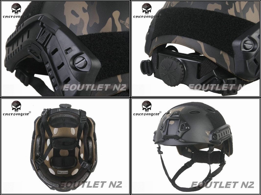 Emerson FAST PJ Carbon Style Helmet MULTICAM BLACK