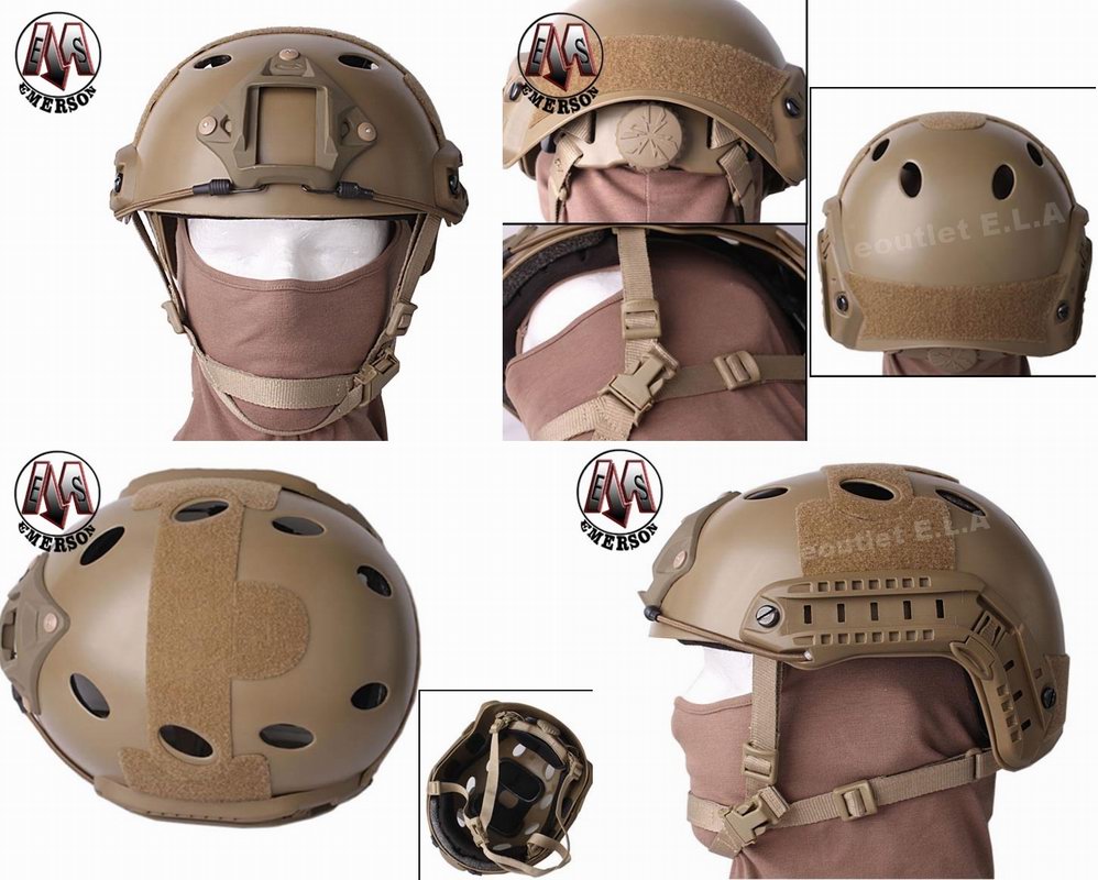 Emerson FAST PJ Carbon Style Helmet TAN
