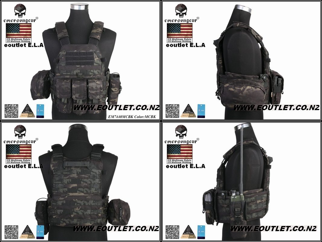 Emerson JPC Jump Plate Carrier Tactical Vest (Multicam Black)