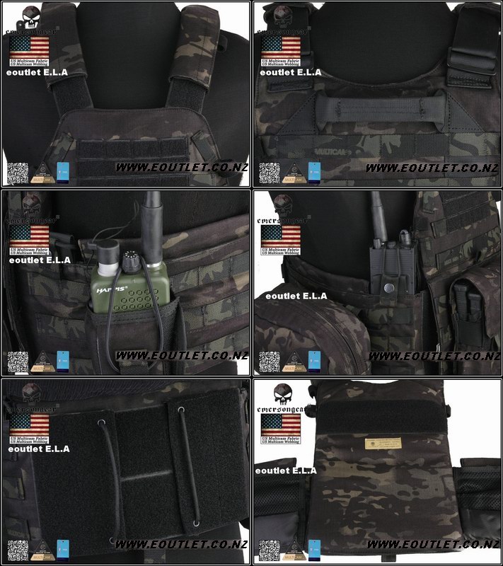 Emerson JPC Jump Plate Carrier Tactical Vest (Multicam Black)