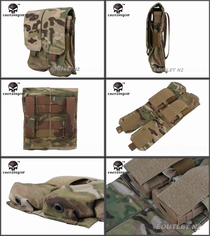 EMERSON Double 5.56 Rifle Magazine MAG MOLLE Pouch MultiCam
