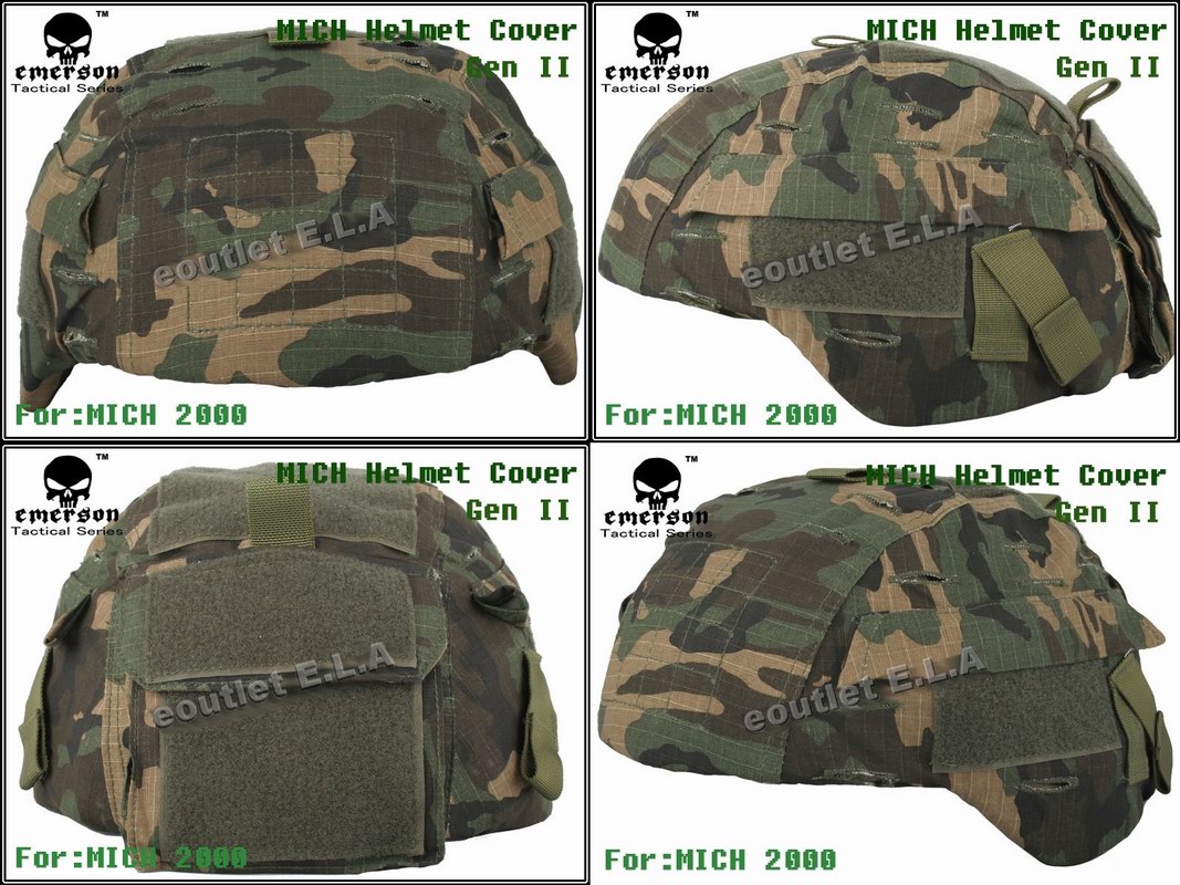 Emerson MICH 2000 Ver.2 Military Helmet Cover Woodland