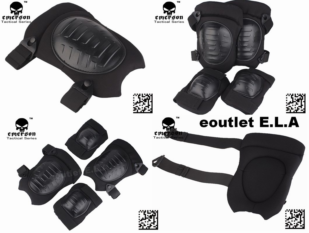 EMERSON Military Knee and Elbow Pads Set Black